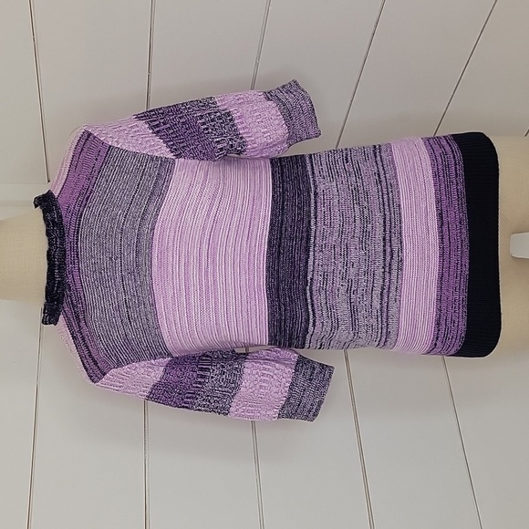 NWT Halogen small purple grey white short sleeve sweater - Picture 1 of 4